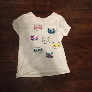 Cat face shirt short sleeve summer shirt
